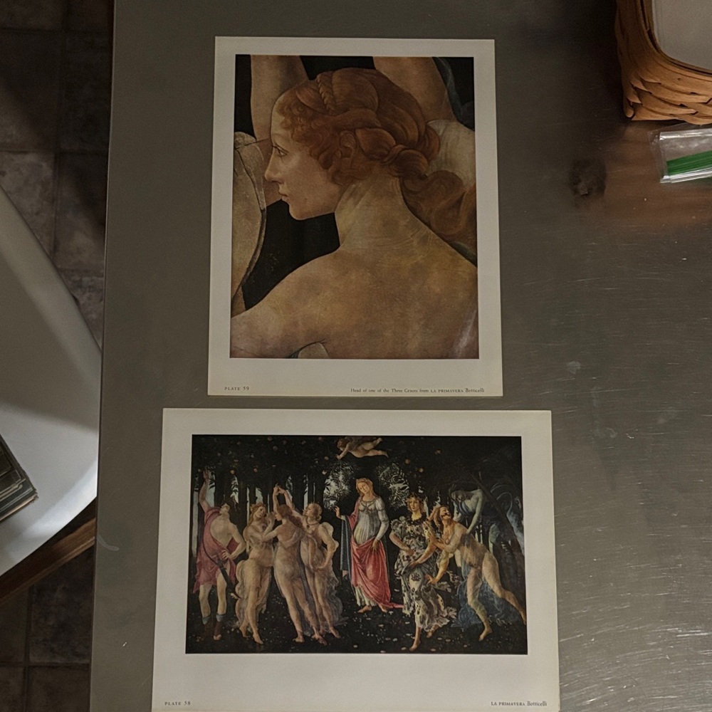 Renaissance Art Prints Set of 2- Botticelli